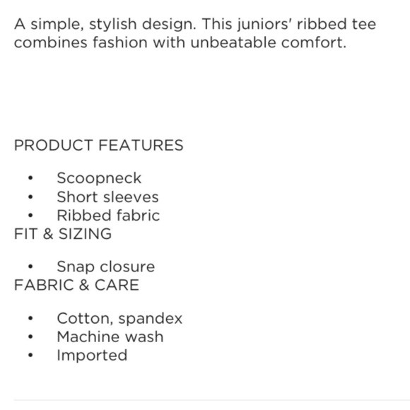 SO XL snap through short sleeve scoopneck ribbed tee Color is navy strip… - Picture 4 of 11